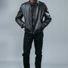 Men's Moto Style Jacket made with Semi Aniline Sheep Leather in Black Colour. Inner Lining is Silk Satin Material in Black Colour. It has Zipper and Gun Metal Trim.