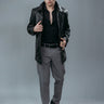 Men's Three Quarter Coat made with Natural Cow Leather in Black Colour. Inner Lining is Silk Satin Material in Black Colour. It has Zipper and Gun Metal Trim.