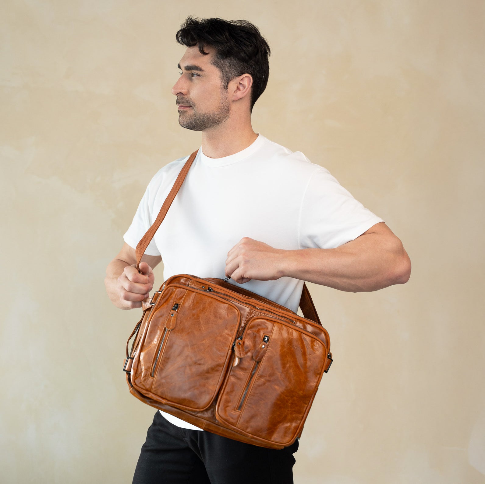 leather briefcase brown messenger bag school bag office bag laptop bag for men