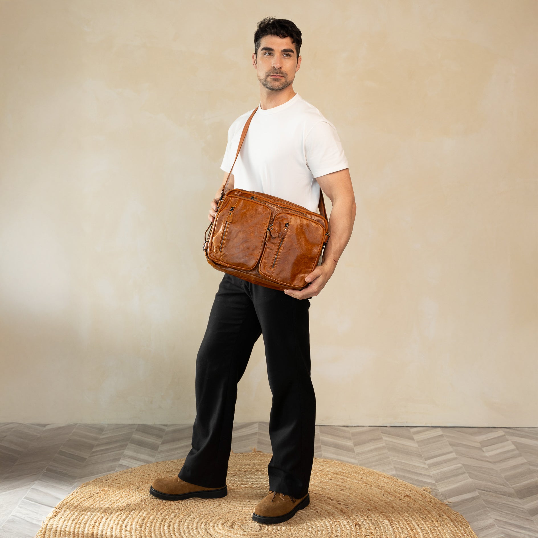 leather briefcase brown messenger bag school bag office bag laptop bag for men