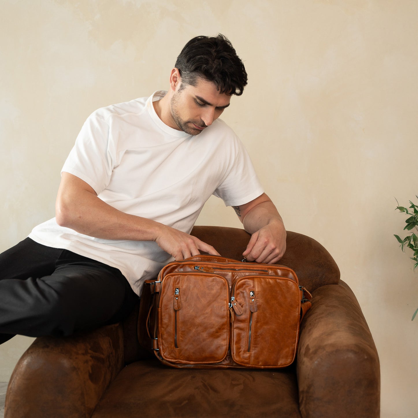 leather briefcase brown messenger bag school bag office bag laptop bag for men