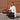Brown leather duffel bag featured by women model