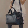 black leather duffel bag gym bag weekender bag stylish graceful for men and women