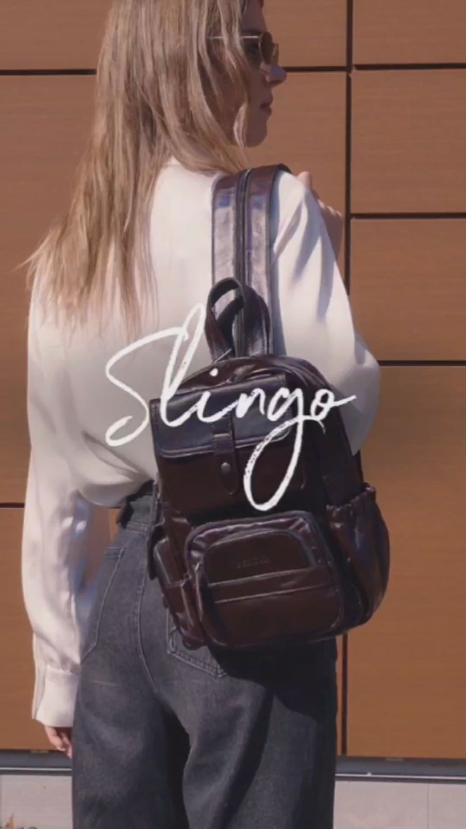 leather sling bag backpack for women maroon brown color small bag unique style hippie style leather bag