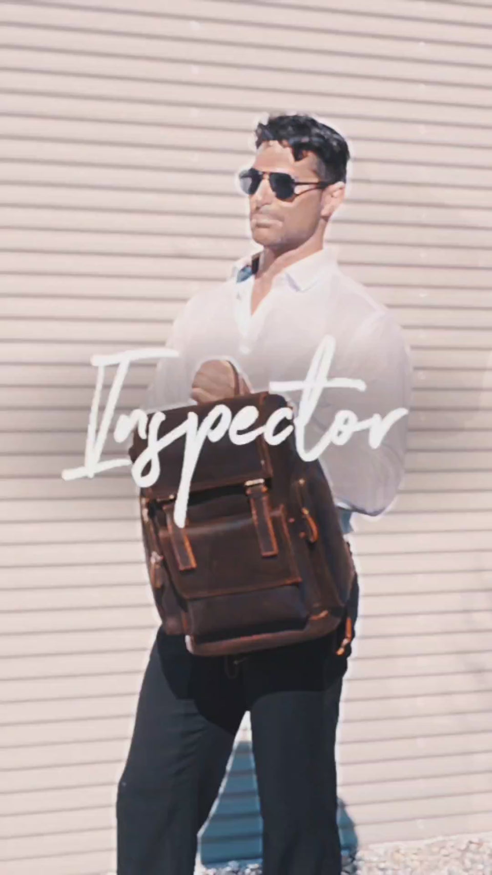 brown leather backpack laptop bag stylish rolltop office bag for men and women