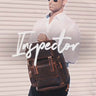 brown leather backpack laptop bag stylish rolltop office bag for men and women