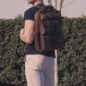 leather backpack brown office bag school bag laptop bag