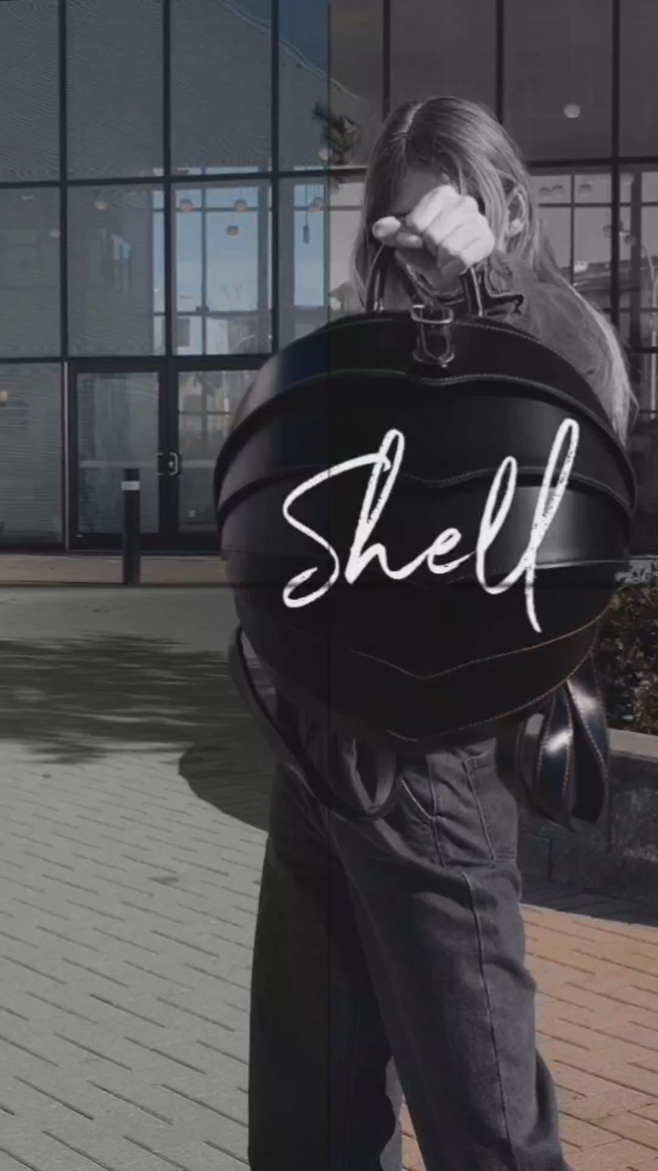 black leather backpack featured by peroye women model